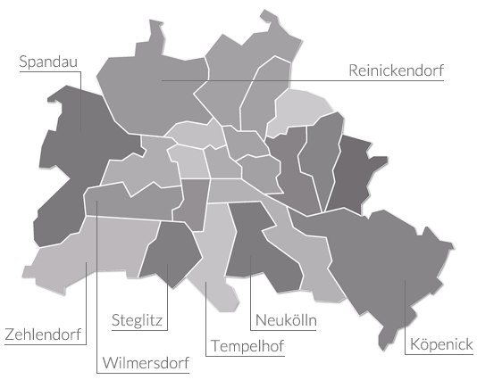 Übersichtskarte Bezirke Berlins